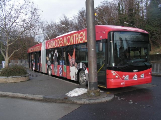 Image SGA TRAFFIC - R&eacute;alisation int&eacute;grale pour le Casino de Montreux sur un bus TL - Lausanne / Vaud